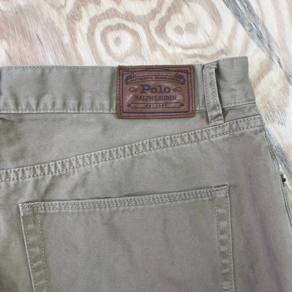 Polo Ralph Lauren 650 Straight Leg Pants Mens 36x32* Khaki Cotton Casual Preppy